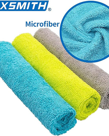 FIXSMITH Microfiber Cleaning Cloth - Pack of 50, Microfiber Towels for Cars 16 x 12 in, Highly Absorbent Cleaning Rags, Lint-Free, Streak-Free Cleaning Cloths for Car Kitchen Home Office