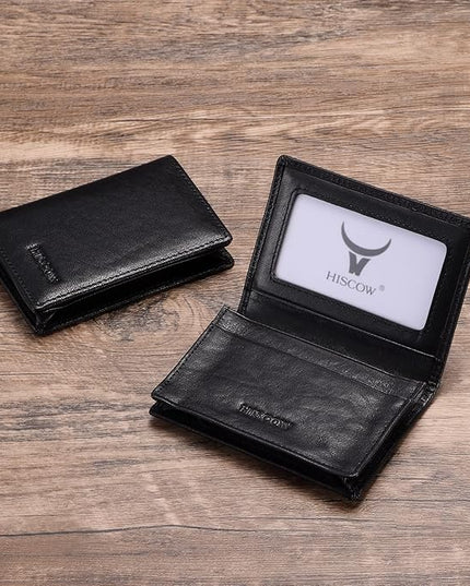 Leather Business Card Case Holder for Men & Women, Italian Calfskin