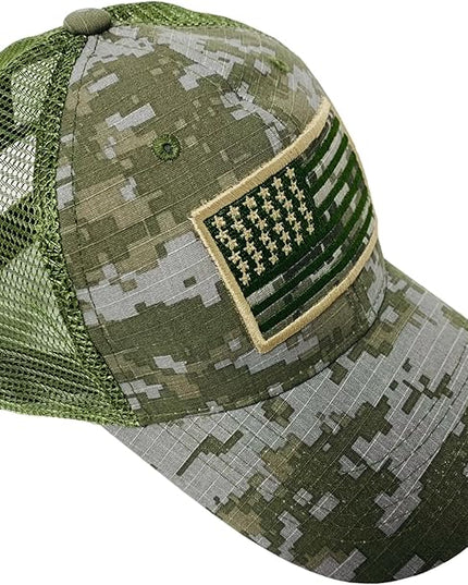 Roytrense Embroidered American Flag Unisex Baseball Cap (100% Cotton)