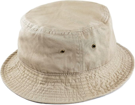 The Hat Depot Bucket Hat - Unisex 100% Cotton & Denim UPF 50 Packable Summer Travel Beach Sun Hat