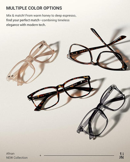 TIJN Blue Light Blocking Glasses for Women Men Clear Frame Square Nerd Eyeglasses Anti Blue Ray Computer Screen Glasses