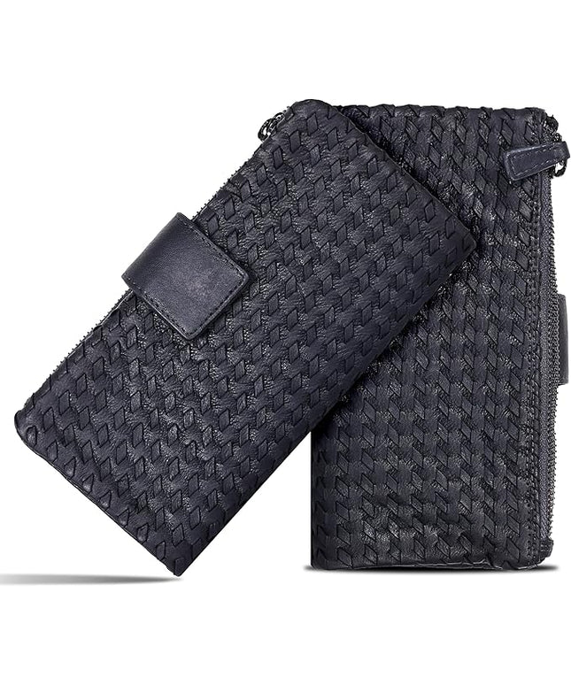 Real Leather Women Wallet Leather with RFID Blocking -Trifold Card Holder Designer Ladies Clutch with ID Window Wallets