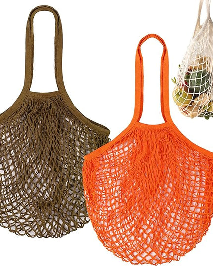 2pcs Fashion Storage Mesh Bag Reusable Fruit Mesh Bag Shopping Mesh Bag Pure Cotton Portable Mesh Bag Shopping Bag