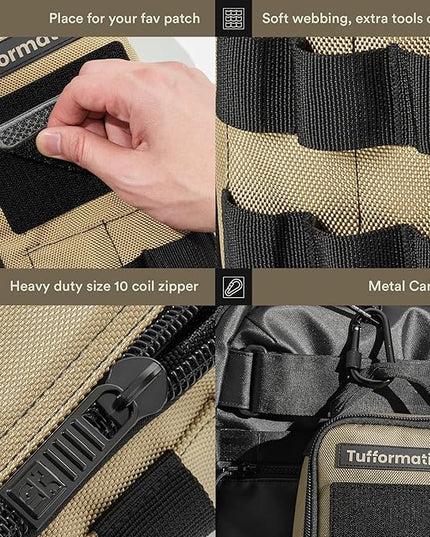 Heavy Duty Small Tool Bag Pouch Portable Utility Organizer Case with Zipper Handle. Perfect for EDC, Motorcycle, Road Bike, Electricians & More