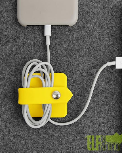 Portable Electronic Device Cover Cord Organizer for Earphones, Yellow