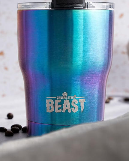 Beast 10 oz Tumbler Stainless Steel Vacuum Insulated Coffee Ice Cup Double Wall Travel Flask (Rainbow)