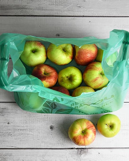 Eco Green Plastic Bags - 500 Count Biodegradable Shopping -Thank You - 22" x 12" Carry Out Bags. (500)