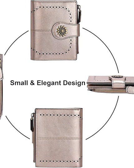 Lavemi Womens Leather Wallet Small Compact RFID Blocking Credit Card Case Purse with Zipper Pocket | Small, Compact, RFID Blocking, Zipper Pocket, Small, Compact