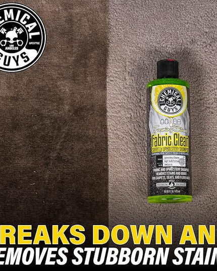 Chemical Guys Foaming Citrus Fabric Clean, Carpet and Upholstery Cleaner - Car Carpet Cleaner for Seats, and Floor Mats, Safe for Home, Office & More, Citrus Scent - 16 oz