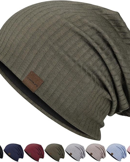 Slouchy Beanie for Men Women Soft Lightweight Running Beanie Hat Chemo Cap Skull Cap
