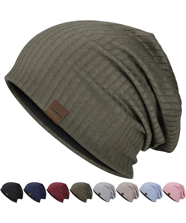 Slouchy Beanie for Men Women Soft Lightweight Running Beanie Hat Chemo Cap Skull Cap