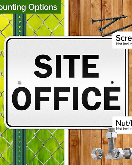 Site Office Sing Sign, 18x24 Inches, 3M EGP Reflective .080 Aluminum, Fade Resistant, Made in USA by My Sign Center