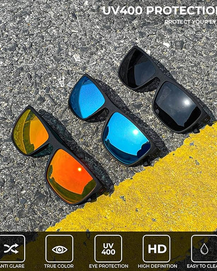 KALIYADI Polarized Sunglasses for Men, Lightweight Sun Glasses with UV Protection for Driving Fishing Golf