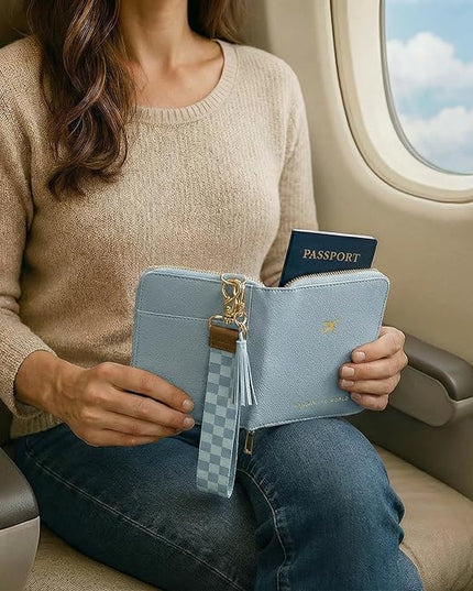Beautiful Passport Holder for Travel with Wristlet Strap - All-in-One Wallet for Women with Card Slots and Tassel Keychain - Perfect Case to Keep Your Travel Documents Organized & Safe