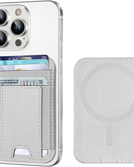Upgraded for Magsafe Wallet, Strongest Magnetic Wallet, for iPhone Magsafe Walle t with 2 Card Slots, Magnetic Card Holder for iPhone 17/16/15/14/13/12 Series, Vegan Leather, Fit 7 Cards, Light Gray