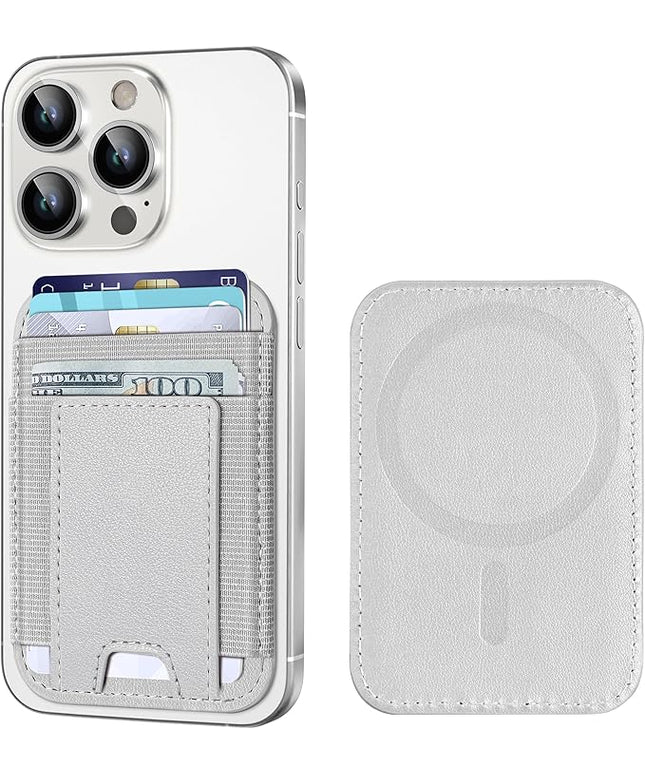 Upgraded for Magsafe Wallet, Strongest Magnetic Wallet, for iPhone Magsafe Walle t with 2 Card Slots, Magnetic Card Holder for iPhone 17/16/15/14/13/12 Series, Vegan Leather, Fit 7 Cards, Light Gray