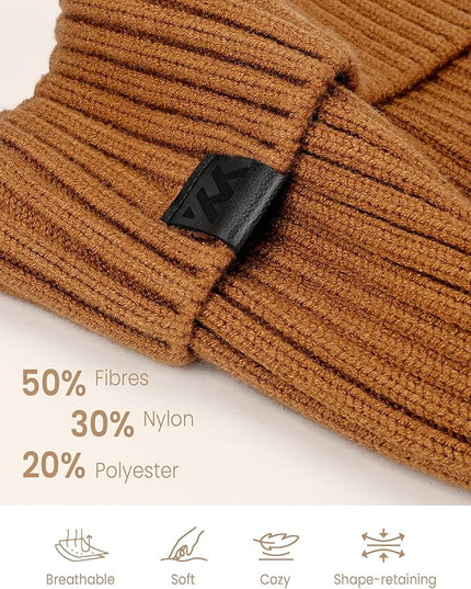 Winter Beanie Hat for Men & Women, Fleece Lined Thermal Knit Hat Ski Beanie Skull Cap Cuffed Cap for Cold Weather