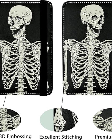 OK Skull Passport Holder for Women and Men PU Leather Passport Cover for Travel