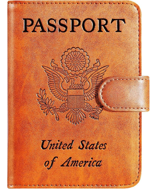 Passport Holder Cover Wallet RFID Blocking Leather Card Case Travel Accessories for Women Men (Claybank)