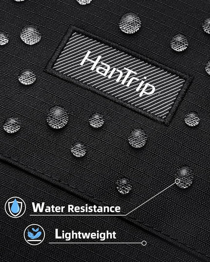 Travel Laptop Backpack Carry On, 18 Inch Large Work Backpack School Book Bags, Light Water Resistant Backpacks for Women Men with Luggage Strap Water Bottle Pocket Chest Strap, Black