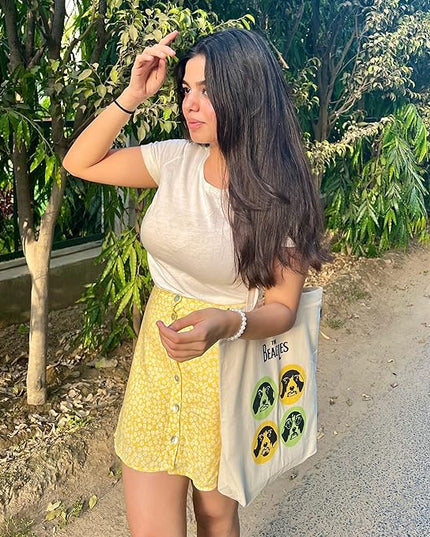 Ecoright Tote Bag for Women with Zipper, Small Tote Bag, Canvas Bag, Reusable Cotton Bag for Beach, Grocery, School & Work