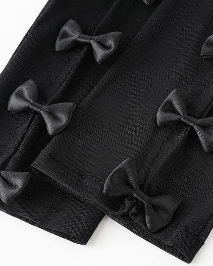 BABEYOND Lace Gloves for Women - Princess Gloves Long Stretchy Bow Mesh Tulle Sheer for Costume Opera Party