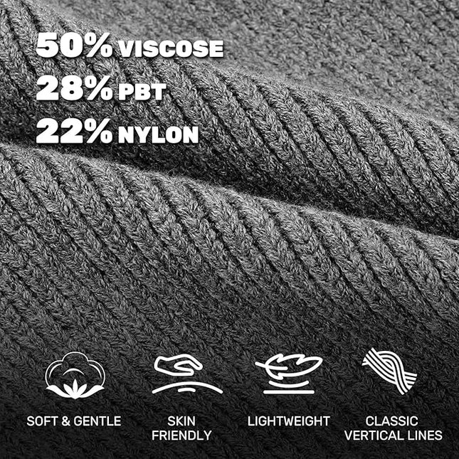 OKKLE Unisex LED Beanie with Light, USB Rechargeable Headlamp Hat, Winter Gifts for Men Women Husband Him Grey