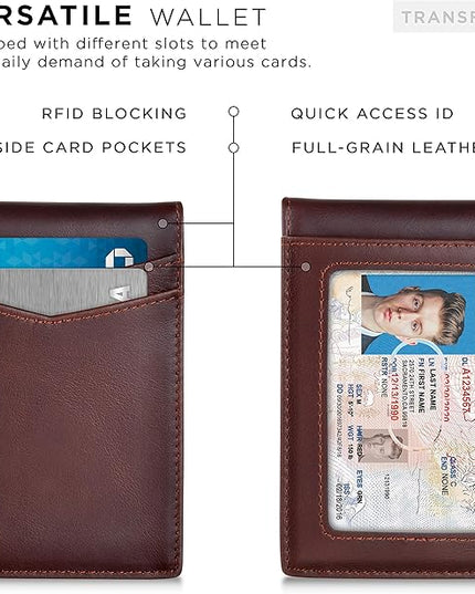 SERMAN BRANDS Money Clip Wallet - Mens Wallets slim Front Pocket RFID Blocking Card Holder Minimalist Mini Bifold