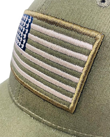 Roytrense Embroidered American Flag Unisex Baseball Cap (100% Cotton)
