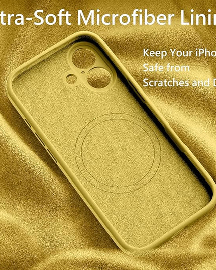 FireNova Magnetic for iPhone 17 Case, Compatible with MagSafe, [Integrated Silicone Camera Control Button] [Camera Protection] Anti-Scratch Microfiber Lining Phone Case, 6.3", Yellow
