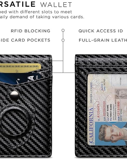 SERMAN BRANDS Money Clip Wallet - Mens Wallets slim Front Pocket RFID Blocking Card Holder Minimalist Mini Bifold