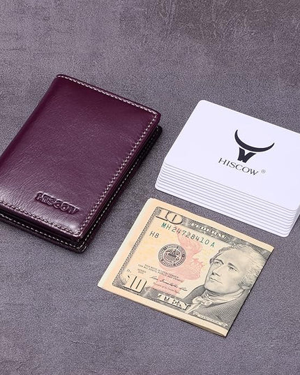 Leather Business Card Case Holder for Men & Women, Italian Calfskin