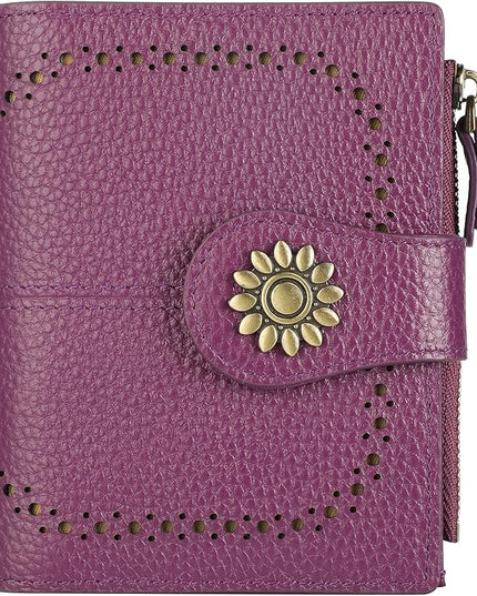 Lavemi Womens Leather Wallet Small Compact RFID Blocking Credit Card Case Purse with Zipper Pocket | Small, Compact, RFID Blocking, Zipper Pocket, Small, Compact