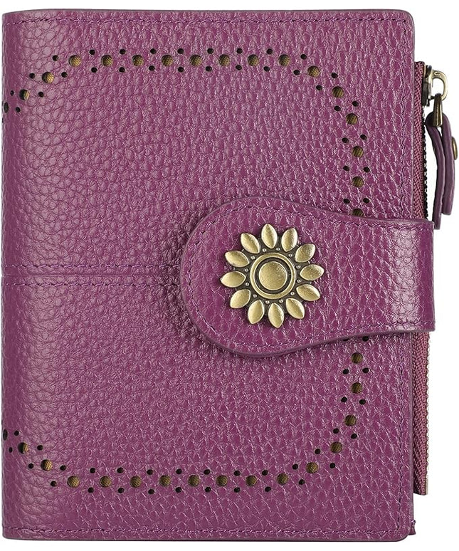 Lavemi Womens Leather Wallet Small Compact RFID Blocking Credit Card Case Purse with Zipper Pocket | Small, Compact, RFID Blocking, Zipper Pocket, Small, Compact