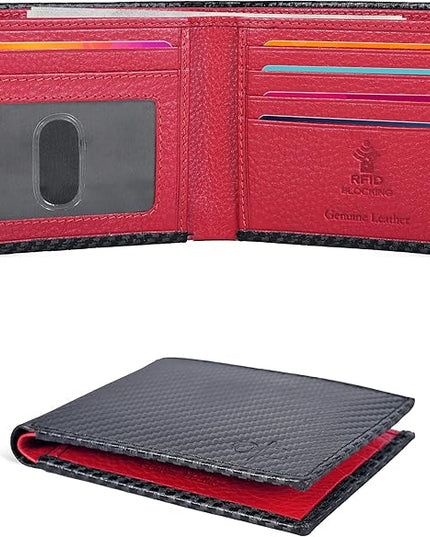 Oak Leathers Slim Leather Wallet for Men - RFID Wallets Credit Card Holder Ultra Thin Gift for Mens, Front Pocket Minimalist Design