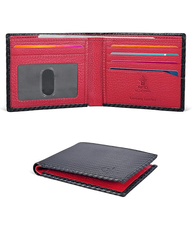 Oak Leathers Slim Leather Wallet for Men - RFID Wallets Credit Card Holder Ultra Thin Gift for Mens, Front Pocket Minimalist Design