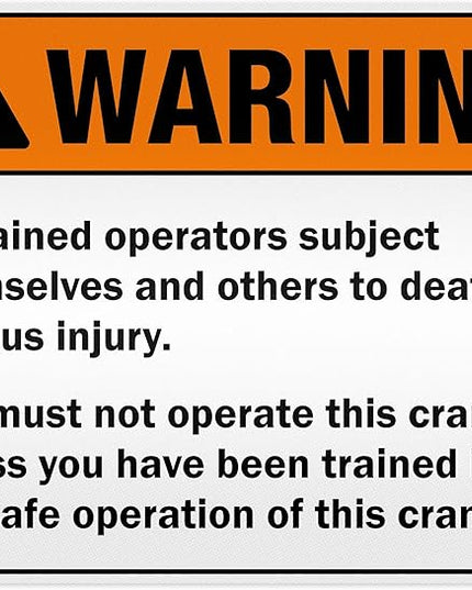 Warning Untrained Operators Subject Themselves And Others To Death Sign, 24x30 Inches, 3M EGP Reflective .080 Aluminum, Fade Resistant, Made in USA by My Sign Center