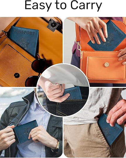HIFA Leather Passport Holder, Handmade Passport Cover with Card and Ticket Slot - Genuine Leather, Elegant Design, Easy Access - Passport Case, Passport Wallet, Passport Holder