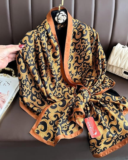 Fashion Scarves Scarf 100% Silk Feeling Scarf Silk Like Scarves Long Lightweight Sunscreen Shawls for Women