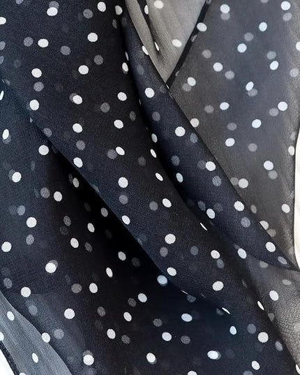 JERLA Women 100% Mulberry silk Scarf Long Large Lightweight Scarves Fashion Women Soft polka dot Print Neckerchief