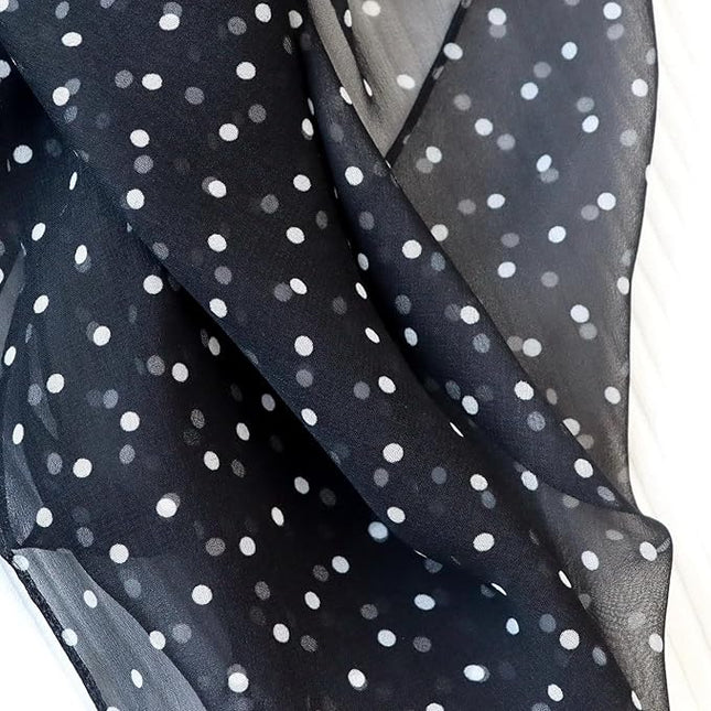JERLA Women 100% Mulberry silk Scarf Long Large Lightweight Scarves Fashion Women Soft polka dot Print Neckerchief