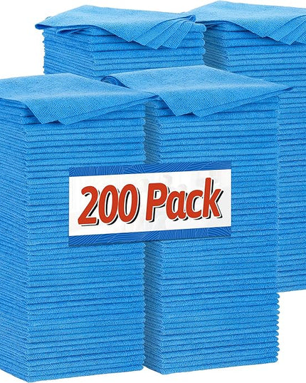 FIXSMITH Shop Towels, Microfiber Cleaning Cloth Bulk, 200 Pack Microfiber Towels for Cars, All-Purpose Absorbent Cleaning Rags, Dust Cloth for Automotive, Mechanic, Garage, Bar, 11.5 x 11.5 inch