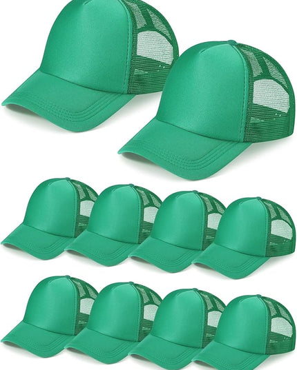 10 Pcs Sublimation Blank Trucker Hats Bulk Mesh Baseball Cap Polyester Mesh Trucker Hat for Men and Women