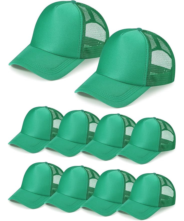 10 Pcs Sublimation Blank Trucker Hats Bulk Mesh Baseball Cap Polyester Mesh Trucker Hat for Men and Women