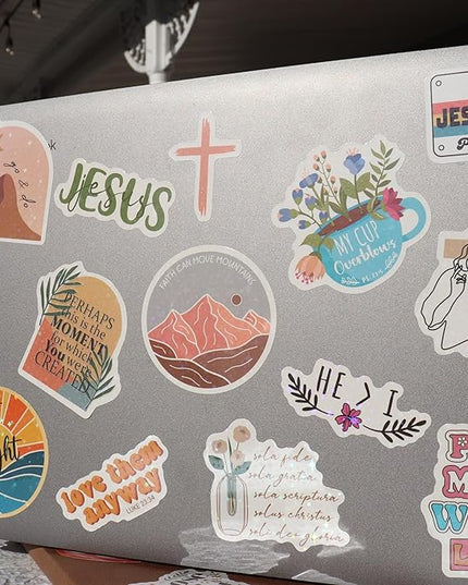 225 PCS Christian Bible Verse Stickers – Inspirational Journaling & Study Stickers for Water Bottles, Laptops, Notebooks & Scrapbooking – Waterproof