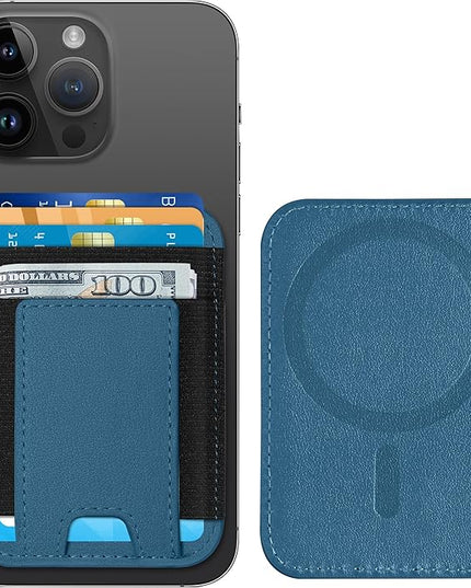 ExtreLife Upgraded for Magsafe Wallet, Strongest Magnetic Wallet for iPhone 17/16/15/14/13/12 Series, Magnetic Phone Card Holder, 2 Card Slots, Vegan Leather, Fit 7 Cards, Dark Blue Green