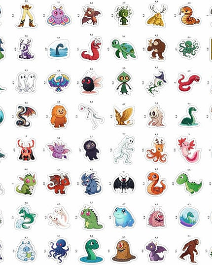 100Pcs Cryptid Stickers Waterproof, Decals - Cryptids Gifts, Party Supplies - Gift for Women & Men