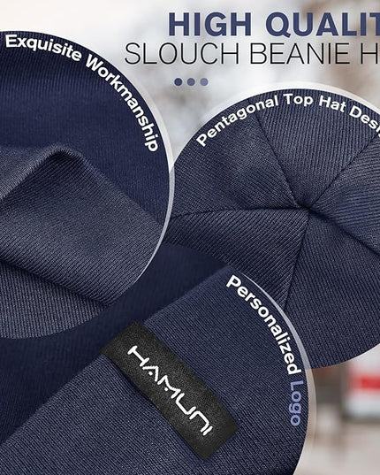 Slouchy Beanie for Women Men Soft Cotton Chemo Hats Double-Layer Warm Beanie Cap for Daily Wear & Transitional Seasons