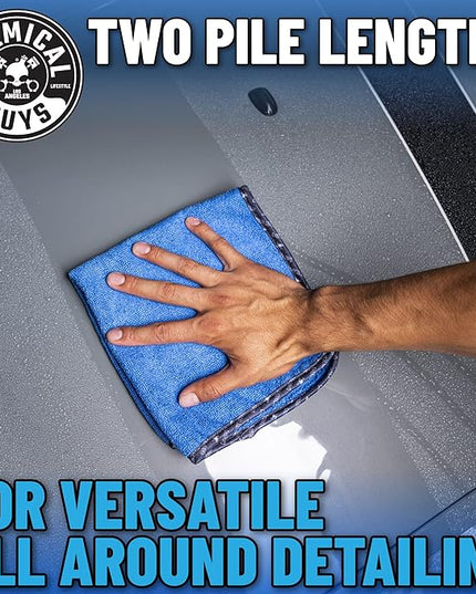 Chemical Guys Professional Grade Premium Microfiber Towels for Cars, Blue, 16" x 16", Ultra-Soft and Scratch-Free Car Detailing Cloths for Trucks, Motorcycles, and More - 12 Pack