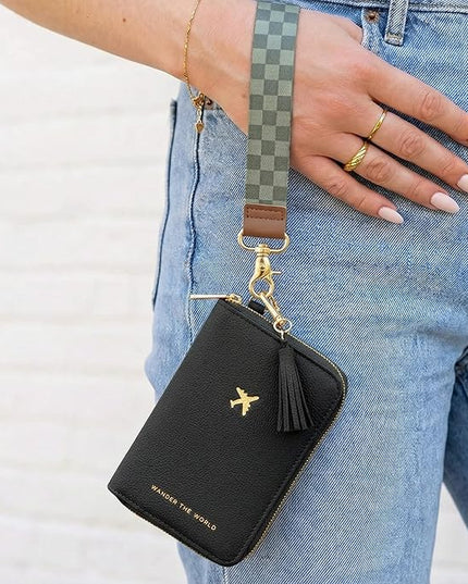 Beautiful Passport Holder for Travel with Wristlet Strap - All-in-One Wallet for Women with Card Slots and Tassel Keychain - Perfect Case to Keep Your Travel Documents Organized & Safe